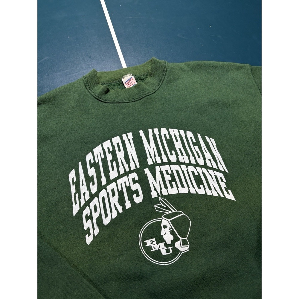 Vintage Eastern Michigan University Sports Medicine Crewneck Sweatshirt XL 80s - Picture 2 of 12